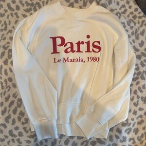 H&M Cream Sweater with Red Paris Print